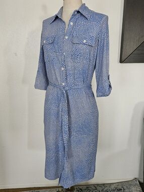 J. McLaughlin Gilchrist Shirt Dress Catalina Cloth Tie Waist XS